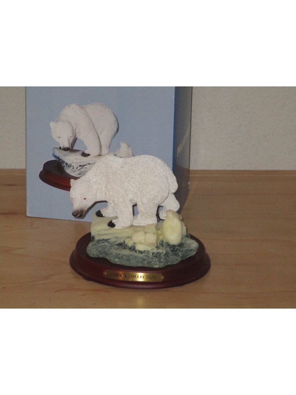 Cadona Endangered Species Polar Bear Figure Poly Resin Hand Painted Pre Owned